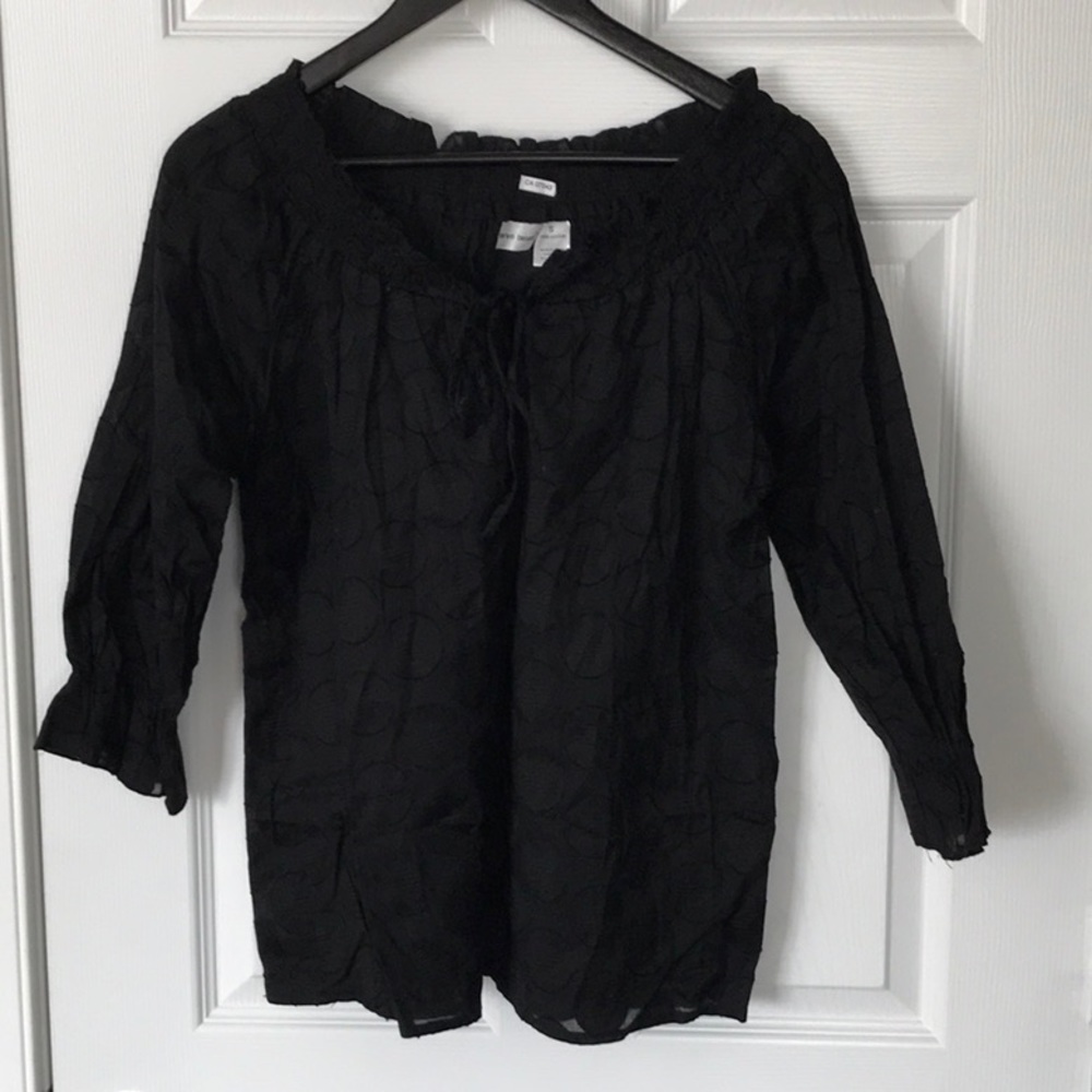 100% Cotton Blouse- Black- Size S